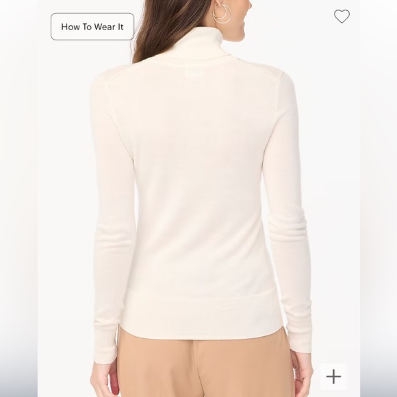 J. Crew Factory Machine-washable merino wool-blend turtleneck small Ivory NWT - Picture 4 of 11